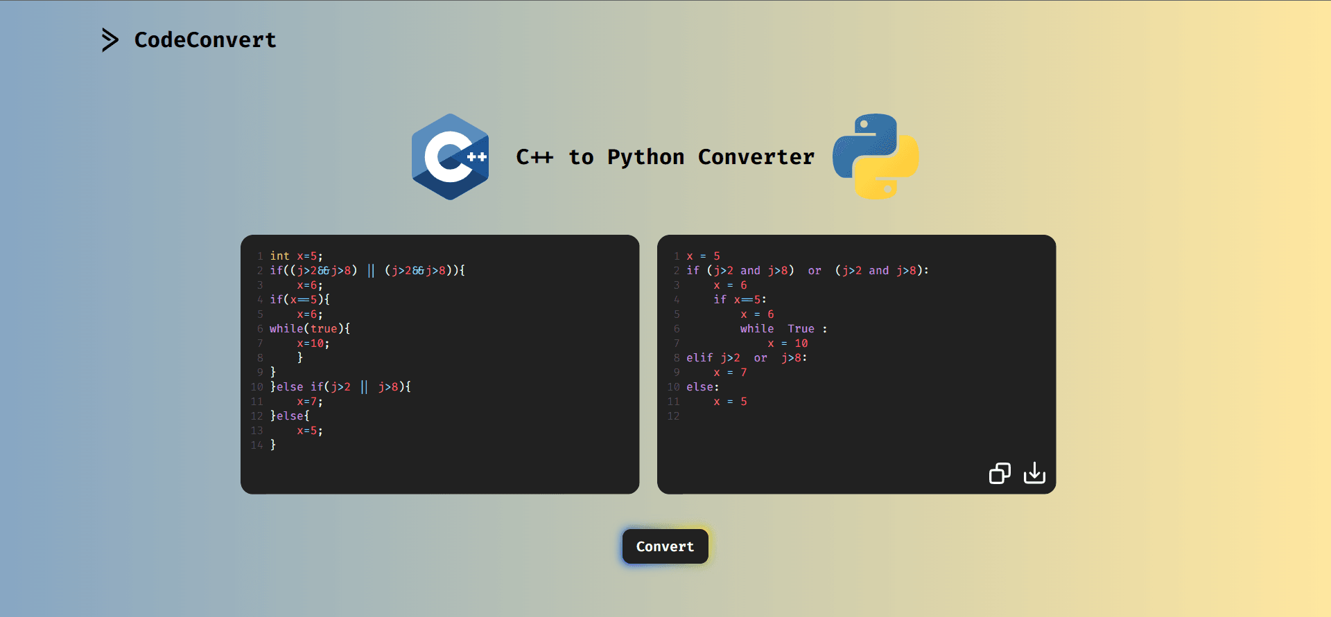 C++ Python Translator
